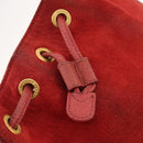 GUCCI Bamboo Shoulder Bag Suede 2way Red Gold 001 2865 1657 Auth INZ038-10