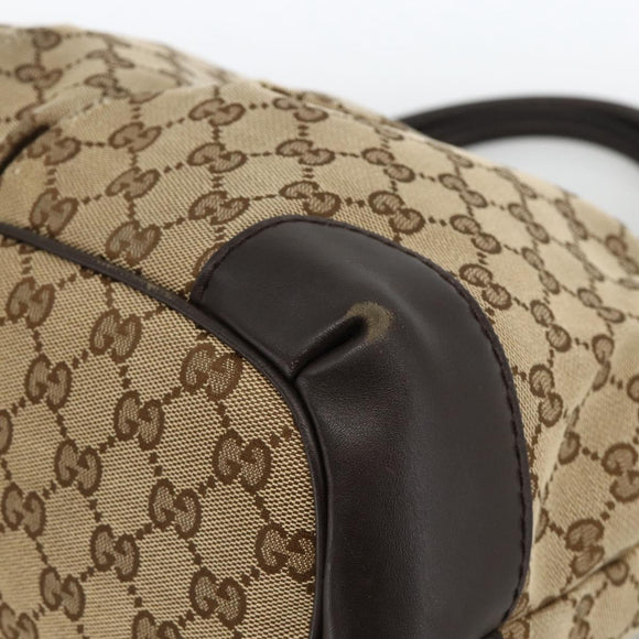 GUCCI GG Canvas Hand Bag Beige Gold 247902 Auth INZ039