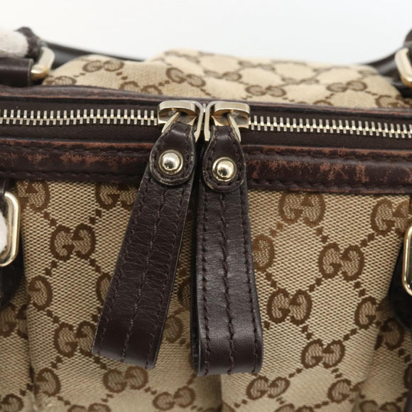 GUCCI GG Canvas Hand Bag Beige Gold 247902 Auth INZ039