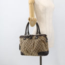 GUCCI GG Canvas Hand Bag Beige Gold 247902 Auth INZ039-23