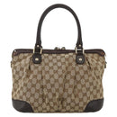 GUCCI GG Canvas Hand Bag Beige Gold 247902 Auth INZ039-2