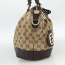 GUCCI GG Canvas Hand Bag Beige Gold 247902 Auth INZ039-3