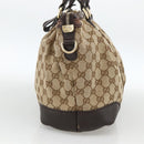 GUCCI GG Canvas Hand Bag Beige Gold 247902 Auth INZ039-4