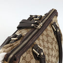 GUCCI GG Canvas Hand Bag Beige Gold 247902 Auth INZ039-6