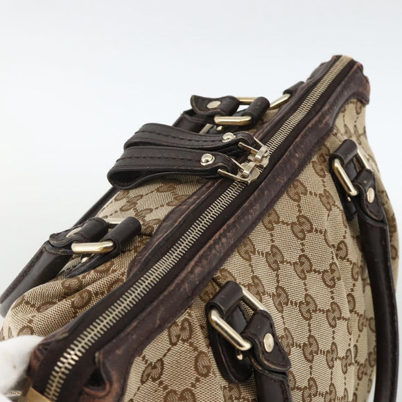 GUCCI GG Canvas Hand Bag Beige Gold 247902 Auth INZ039