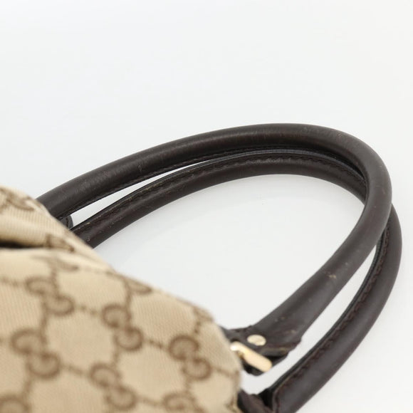GUCCI GG Canvas Hand Bag Beige Gold 247902 Auth INZ039