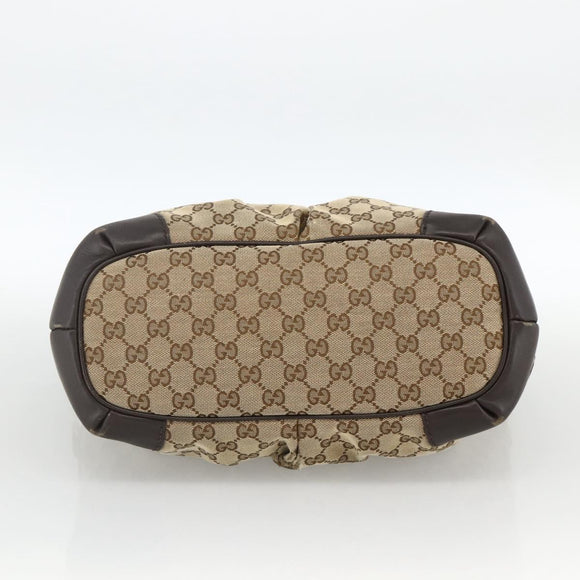 GUCCI GG Canvas Hand Bag Beige Gold 247902 Auth INZ039