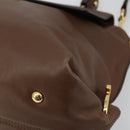 Salvatore Ferragamo Gancini Sofia Hand Bag Leather 2way Brown Gold Auth INZ040-16