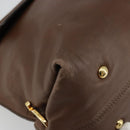 Salvatore Ferragamo Gancini Sofia Hand Bag Leather 2way Brown Gold Auth INZ040-9