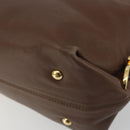 Salvatore Ferragamo Gancini Sofia Hand Bag Leather 2way Brown Gold Auth INZ040-17