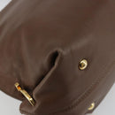 Salvatore Ferragamo Gancini Sofia Hand Bag Leather 2way Brown Gold Auth INZ040-18