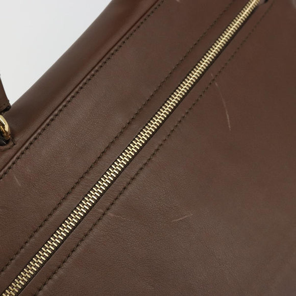Salvatore Ferragamo Gancini Sofia Hand Bag Leather 2way Brown Gold Auth INZ040