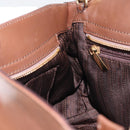 Salvatore Ferragamo Gancini Sofia Hand Bag Leather 2way Brown Gold Auth INZ040-25