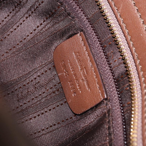 Salvatore Ferragamo Gancini Sofia Hand Bag Leather 2way Brown Gold Auth INZ040
