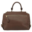 Salvatore Ferragamo Gancini Sofia Hand Bag Leather 2way Brown Gold Auth INZ040-2
