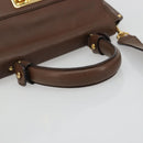 Salvatore Ferragamo Gancini Sofia Hand Bag Leather 2way Brown Gold Auth INZ040-7