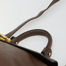 Salvatore Ferragamo Gancini Sofia Hand Bag Leather 2way Brown Gold Auth INZ040-14