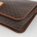 CELINE Macadam Canvas Shoulder Bag PVC Leather Brown Gold Auth INZ042-9