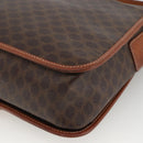 CELINE Macadam Canvas Shoulder Bag PVC Leather Brown Gold Auth INZ042-15