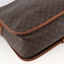 CELINE Macadam Canvas Shoulder Bag PVC Leather Brown Gold Auth INZ042-16