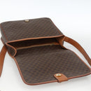 CELINE Macadam Canvas Shoulder Bag PVC Leather Brown Gold Auth INZ042-17
