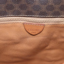 CELINE Macadam Canvas Shoulder Bag PVC Leather Brown Gold Auth INZ042-18
