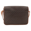 CELINE Macadam Canvas Shoulder Bag PVC Leather Brown Gold Auth INZ042-2