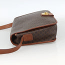 CELINE Macadam Canvas Shoulder Bag PVC Leather Brown Gold Auth INZ042-3