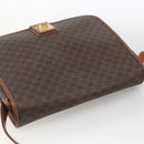CELINE Macadam Canvas Shoulder Bag PVC Leather Brown Gold Auth INZ042-6