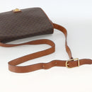 CELINE Macadam Canvas Shoulder Bag PVC Leather Brown Gold Auth INZ042-7