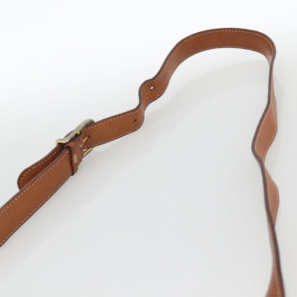 CELINE Macadam Canvas Shoulder Bag PVC Leather Brown Gold Auth INZ042
