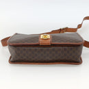 CELINE Macadam Canvas Shoulder Bag PVC Leather Brown Gold Auth INZ042-5