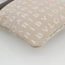 BVLGARI Logo Mania Shoulder Bag Canvas Beige Silver Auth INZ044A-9