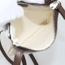 BVLGARI Logo Mania Shoulder Bag Canvas Beige Silver Auth INZ044A-10