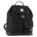 MCM Vicetos Logogram Backpack Canvas Black Gold Auth INZ047-1