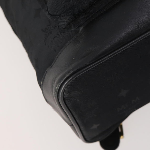 MCM Vicetos Logogram Backpack Canvas Black Gold Auth INZ047
