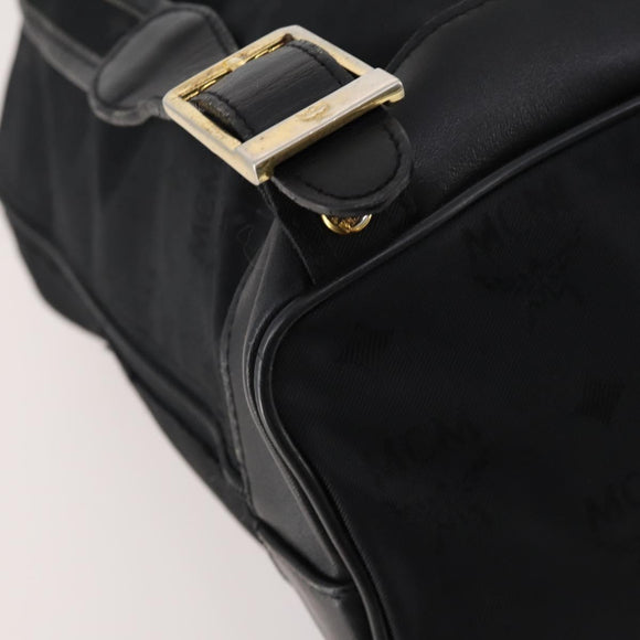 MCM Vicetos Logogram Backpack Canvas Black Gold Auth INZ047