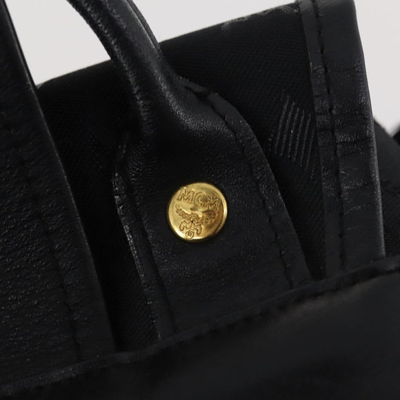MCM Vicetos Logogram Backpack Canvas Black Gold Auth INZ047