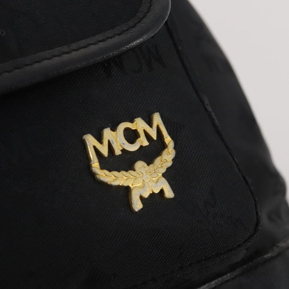 MCM Vicetos Logogram Backpack Canvas Black Gold Auth INZ047