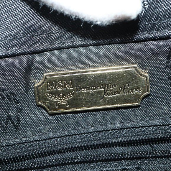 MCM Vicetos Logogram Backpack Canvas Black Gold Auth INZ047