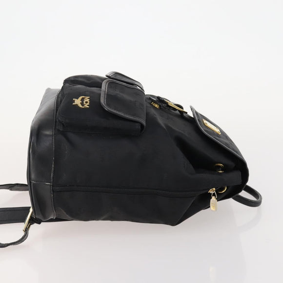 MCM Vicetos Logogram Backpack Canvas Black Gold Auth INZ047