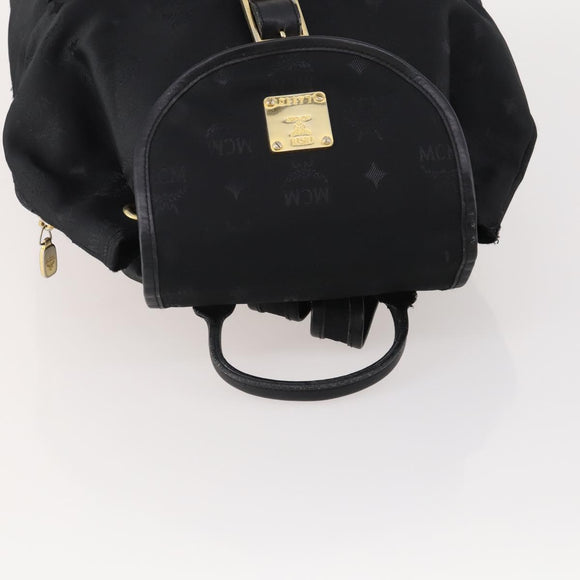 MCM Vicetos Logogram Backpack Canvas Black Gold Auth INZ047