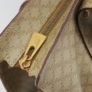 CELINE Macadam Canvas Tote Bag PVC Beige Gold Auth INZ048-10