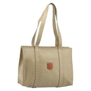 CELINE Macadam Canvas Tote Bag PVC Beige Gold Auth INZ048-1