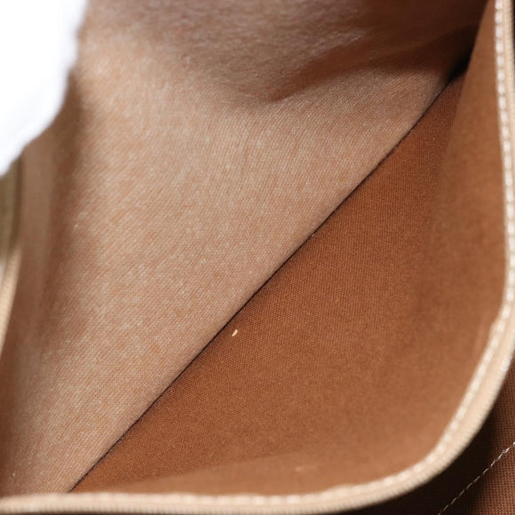 CELINE Macadam Canvas Tote Bag PVC Beige Gold Auth INZ048