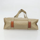 CELINE Macadam Canvas Tote Bag PVC Beige Gold Auth INZ048-5