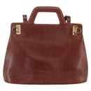 Salvatore Ferragamo Gancini Hand Bag Leather 2way Brown Gold Auth INZ049-13