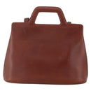Salvatore Ferragamo Gancini Hand Bag Leather 2way Brown Gold Auth INZ049-2