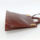 Salvatore Ferragamo Gancini Hand Bag Leather 2way Brown Gold Auth INZ049-4