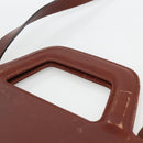 Salvatore Ferragamo Gancini Hand Bag Leather 2way Brown Gold Auth INZ049-8